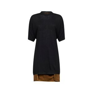 Uma Wang Women Black And Mustard Cotton And Silk Asymmetric Dress